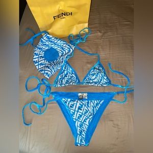 COPY - Fendi 2piece vertigo tie triangle bottom, tie bikini top